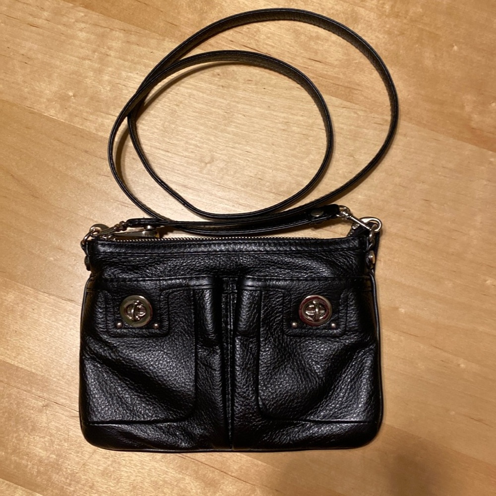 Genuine Leather Men’s or Women’s Vintage Black Leather Crossbody Bag